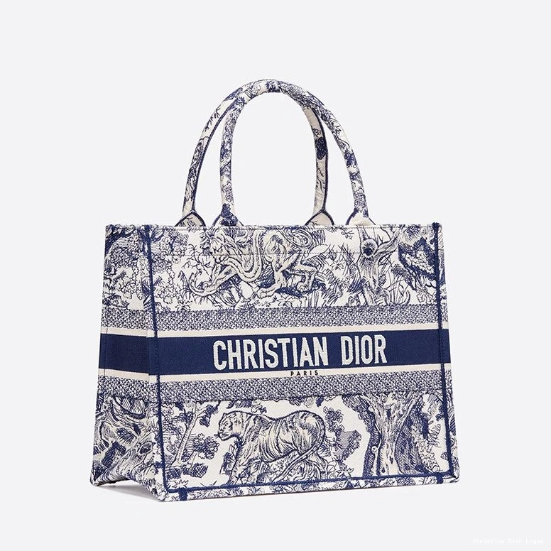 Cheap De Dior Canvas Toile Book Tote Blue Jouy Motif 0801 Luxury